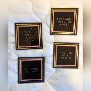 Trina Turk Black and Gold Glass Coasters